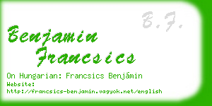 benjamin francsics business card